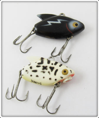 Vintage Heddon Coachdog & Black White Lightning Sonic Lure Pair