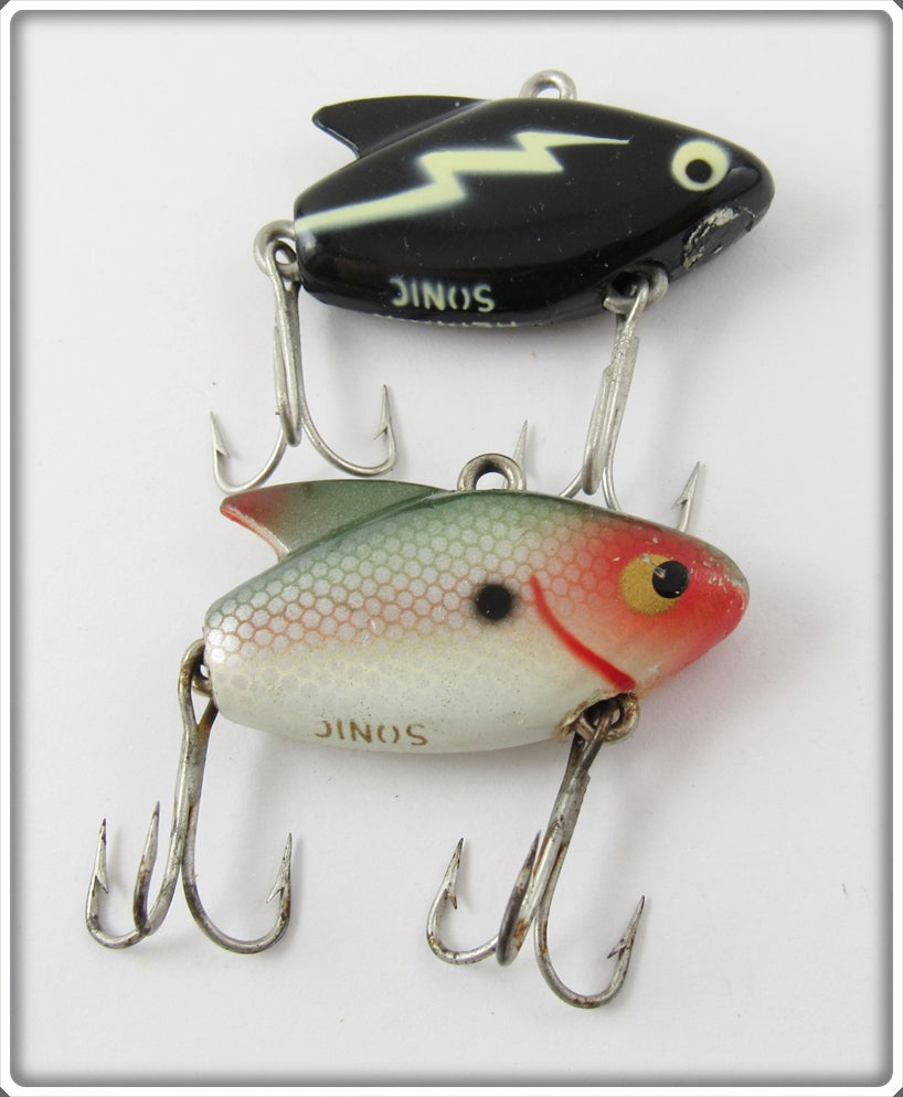 Vintage Heddon Shad & Black White Lightning Sonic Lure Pair