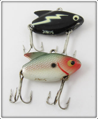 Vintage Heddon Shad & Black White Lightning Sonic Lure Pair