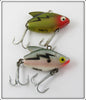 Vintage Heddon Shad & Perch Black Lightning Sonic Lure Pair