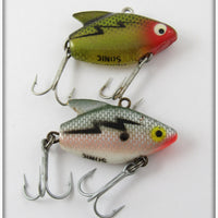 Vintage Heddon Shad & Perch Black Lightning Sonic Lure Pair