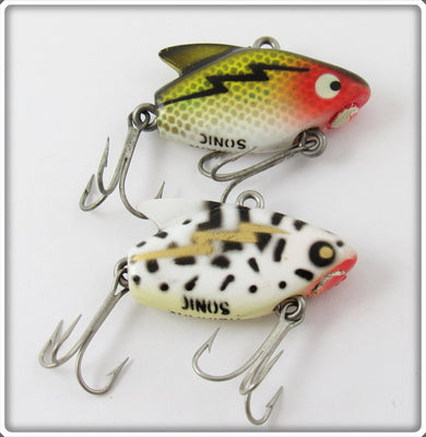 Vintage Heddon Perch & Coachdog Gold Lightning Sonic Lure Pair