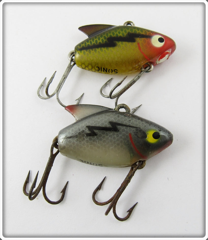Vintage Heddon Dark Dace & Perch Sonic Lure Pair