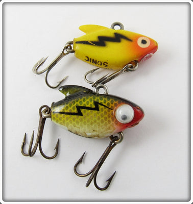 Vintage Heddon Perch & Yellow Black Lightning Ultra Sonic Lure Pair