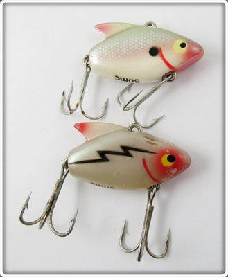 Vintage Heddon Translucent White & Shad Sonic Lure Pair