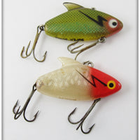 Vintage Heddon Perch & Red Head White Super Sonic Lure Pair