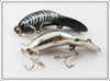 Vintage Heddon Chrome & Black Scale Tiny Tad Lure Pair