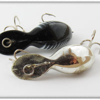 Heddon Chrome & Black Scale Tiny Tad Pair