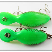 Heddon Green Rib Alewife Tadpolly Spook & Tiny Tad Pair