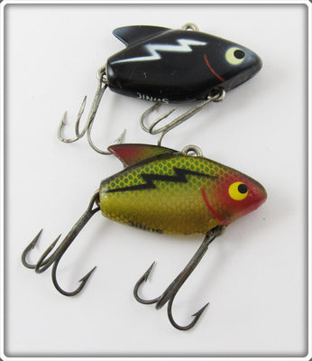 Vintage Heddon Perch & Black White Lightning Sonic Lure Pair