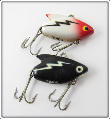 Heddon Red Head White & Black White Lightning Sonic Pair