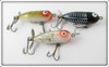 Heddon Perch, Black Shore, & Silver Flitter Tiny Torpedo Lot Of Three
