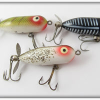 Heddon Perch, Black Shore, & Silver Flitter Tiny Torpedo Lot Of Three