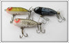 Heddon Perch, Black Shore, & Silver Flitter Tiny Torpedo Lot Of Three