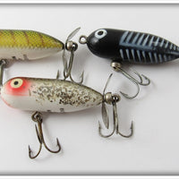 Heddon Perch, Black Shore, & Silver Flitter Tiny Torpedo Lot Of Three