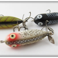 Heddon Perch, Black Shore, & Silver Flitter Tiny Torpedo Lot Of Three