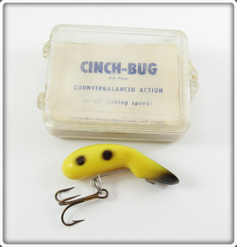 Vintage Reck's Tackle Co Yellow & Black Cinch Lure In Box