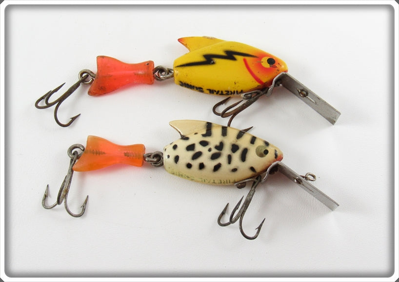 Vintage Heddon Yellow & Coachdog Firetail Sonic Lure Pair 