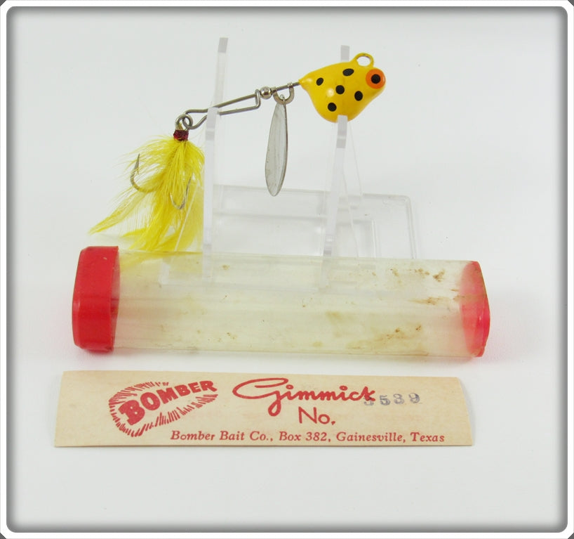 Vintage Bomber Yellow Black Spots Gimmick Lure In Tube 