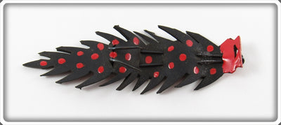 Vintage Unknown Black & Red Rubber Hellgrammite Lure