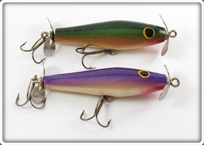 Vintage Hollenbach Purple & Green Topwater Lure Pair