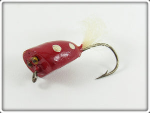 Vintage Unknown Red White Spotted Popper Lure