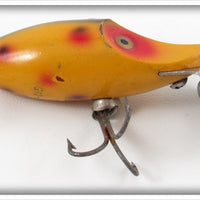 Vintage Heddon Spotted Orange Tiny Go Deeper Runt Lure