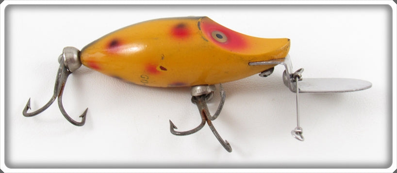 Vintage Heddon Spotted Orange Tiny Go Deeper Runt Lure