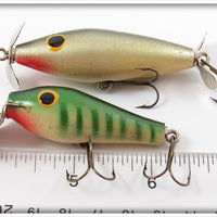 Hollenbach Green Striped Diver & Black Back Topwater Pair