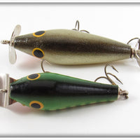 Hollenbach Green Striped Diver & Black Back Topwater Pair