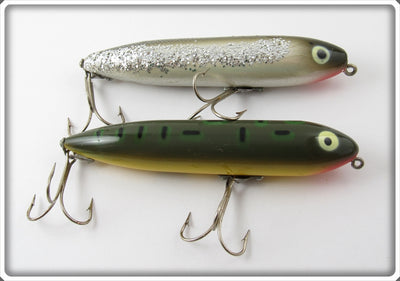 Vintage Heddon Silver Flitter & Bullfrog Zara Spook Lure Pair