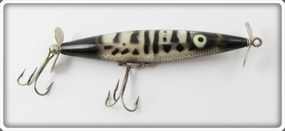 Vintage Heddon Silver & Black Dying Flutter Lure 9205 B