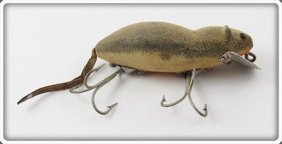 Vintage Heddon Grey Flocked Meadow Mouse Lure 