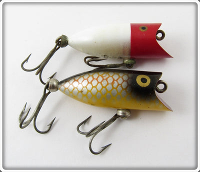 Vintage Heddon Red Head White & Golden Shiner Tiny Lucky 13 Lure