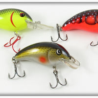 Crawdad & Black Scale Crankbait Lot Of Three Lures