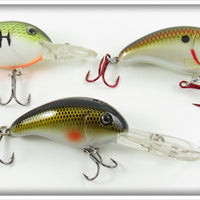 Bass, Black Scale & Gold Scale Crankbait Lot Of Three Lures