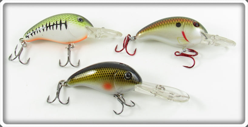 Bass, Black Scale & Gold Scale Crankbait Lot Of Three Lures