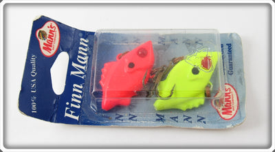 Mann's Bait Co. Fluorescent Red & Yellow Hackleback Finn Mann Lure