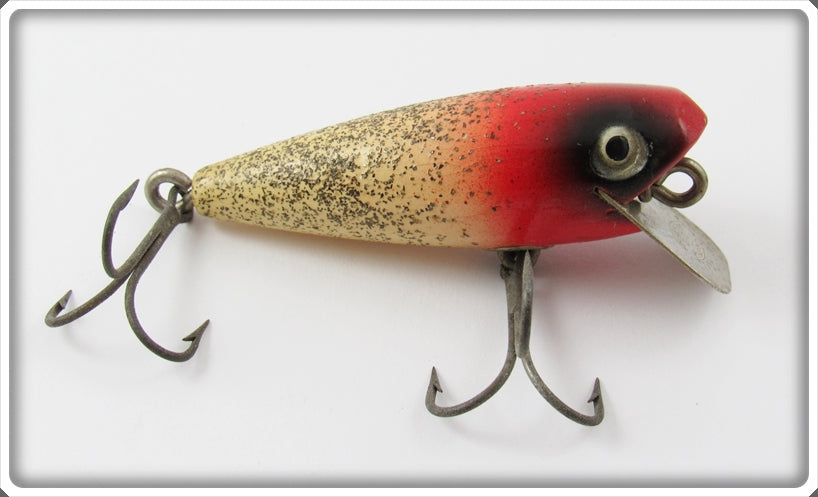 Vintage Shakespeare White & Red With Speckles Pup Lure 