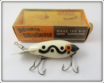 Vintage Bomber Bait Co White Black Shadow Stripe 308 Lure In 5772 Box