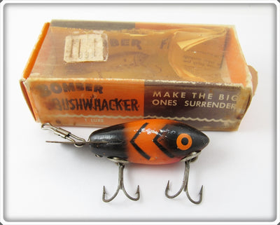 Vintage Bomber Bait Co Orange Black Ribs 212 Lure In 5344 Box