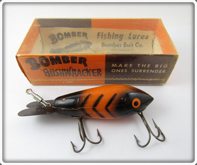 Vintage Bomber Bait Co Orange Black Ribs 512 Lure In 5404 Box