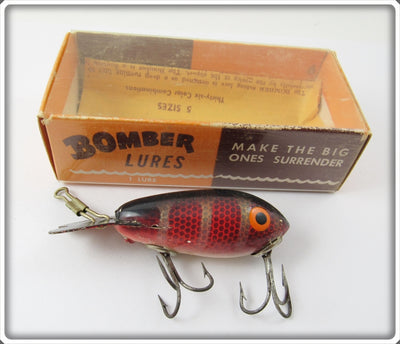 Vintage Bomber Bait Co Red Side Scale 213 Lure In M285 Box