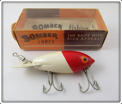 Vintage Bomber Bait Co Red Head White 304 Lure In 201 Box