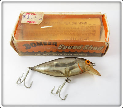Vintage Bomber Bait Co Grey Shad Speed Shad Lure In 4SS1 Box