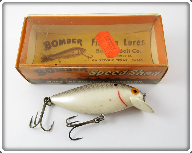 Vintage Bomber Bait Co Grey Shad Speed Shad Lure In 4S00 Box For Sale