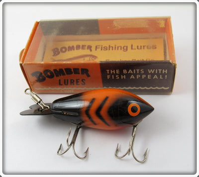 Vintage Bomber Bait Co Orange Black Ribs 312 Lure In Correct Box
