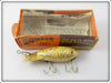 Vintage Bomber Bait Co Yellow Silver Flakes 219 Lure In Correct Box