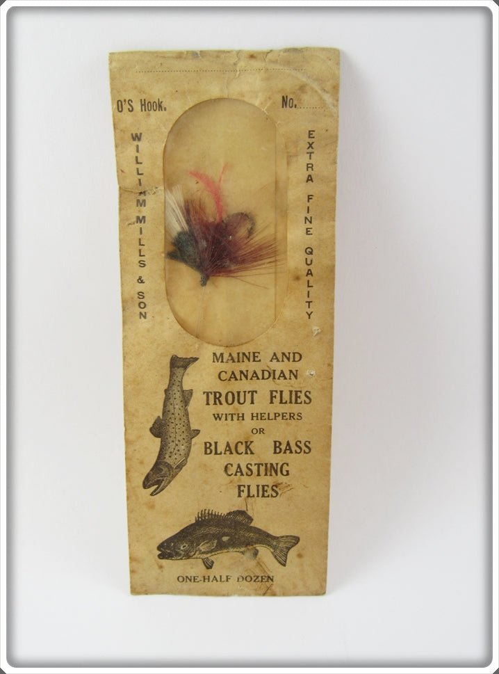 Vintage William Mills & Co Trout Fly Rod Lure In Package