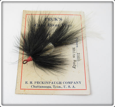 Vintage Peck's Cane River Flies White Body Fly Rod Lure 